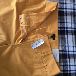 Ann Taylor Curvy Cropped Yellow Pants Size 10 NWT